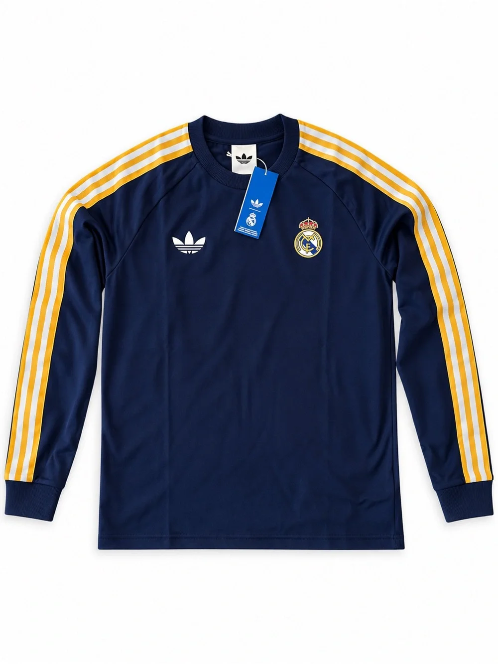 adidas Navy and Yellow Real Madrid Kids Long-Sleeve Jersey